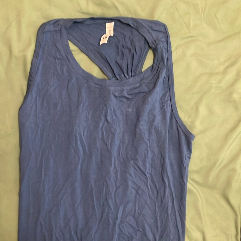 Blue Sleeveless Backless Tank Top